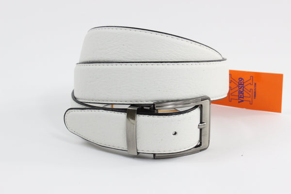 ADJUSTABLE MENS LEATHER BELT(WHITE)