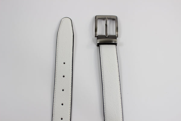 ADJUSTABLE MENS LEATHER BELT(WHITE)