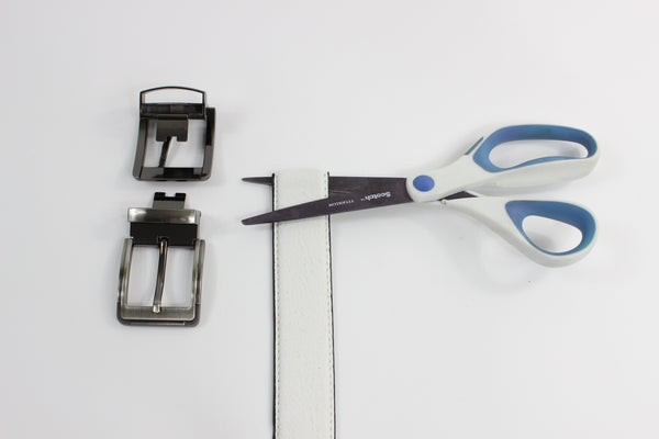 ADJUSTABLE MENS LEATHER BELT(WHITE)