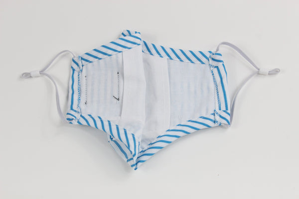 Teal Stripe Face Mask