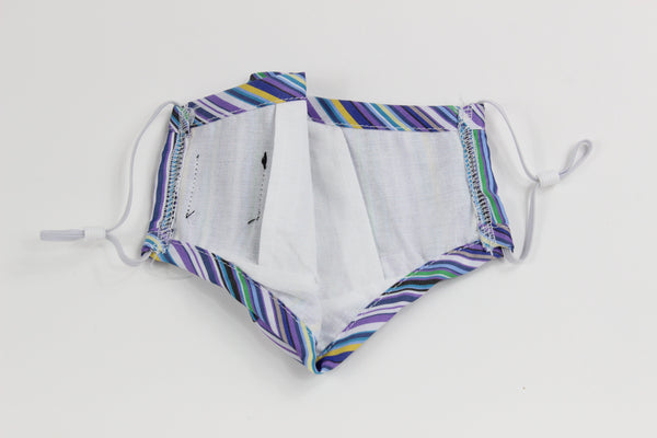 Purple Multi Stripe Face Mask