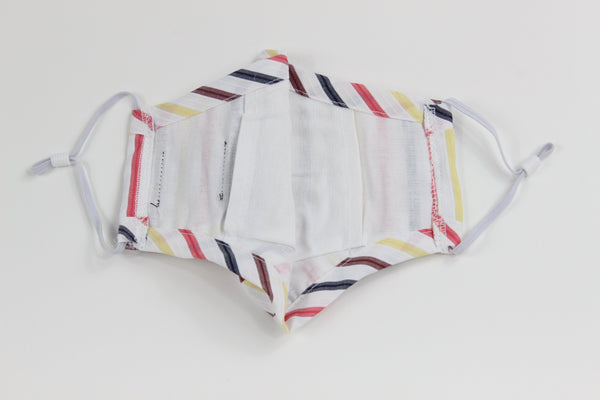 Wine Multi Stripe Face Mask